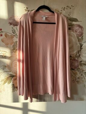 White House Black Market Light Pink Open-Front Cardigan